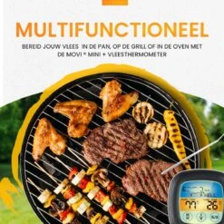 Movi® Mini+ Vleesthermometer - Bbq Thermometer – Kamado - Oventhermometer - Vleesthermometer Draadloos – Keukenthermometer - Suikerthermometer - Vloeistofthermometer – Barbecue Accessoires - Inclusief E-Book - Kookwekker - -Drinkwater Apparaat Winkel 1200x1200 1205