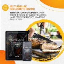 Movi® Mini+ Vleesthermometer - Bbq Thermometer – Kamado - Oventhermometer - Vleesthermometer Draadloos – Keukenthermometer - Suikerthermometer - Vloeistofthermometer – Barbecue Accessoires - Inclusief E-Book - Kookwekker - -Drinkwater Apparaat Winkel 1200x1200 1208