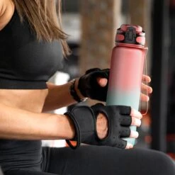 Lekro Waterfles Met Tijdmarkeringen - Motiverende Drinkfles Met Fruitfilter En Shake Bal/Shaker - 1 Liter - BPA Vrij - Roze/Blauw -Drinkwater Apparaat Winkel 1200x1200 1361