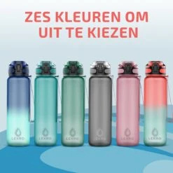 Lekro Waterfles Met Tijdmarkeringen - Motiverende Drinkfles Met Fruitfilter En Shake Bal/Shaker - 1 Liter - BPA Vrij - Roze/Blauw -Drinkwater Apparaat Winkel 1200x1200 1364