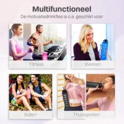 Innovaland Motivatie Waterfles Paars En Roze - 1 Liter Drinkfles - Waterfles Met Rietje - Waterfles Met Tijdmarkering - BPA Vrij - Volwassenen - Kinderen - Geschenk - Cadeau - Mannen - Vrouwen- Cadeau - Fitnes -Drinkwater Apparaat Winkel 1200x1200 1378
