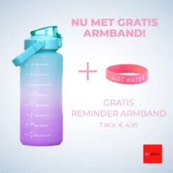 By Bresi - Waterfles 2 Liter - Groen/Paars - Gratis Armband - Waterfles Met Rietje - Grote Waterfles - Sportbidon - Twee Liter Waterfles - Sportfles - Sportfles Fitness - Bottle 2 Liter- Drinkfles - Schenkfles - Drinkbus - Armband - Waterflessen -Drinkwater Apparaat Winkel 1200x1200 1390
