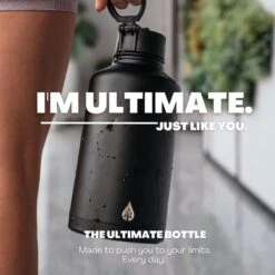 Waterfles 1 Liter Multifunctioneel Met Rietje - Drinkfles Volwassenen – Met 3 Doppen – RVS – 24uur Koud/12 Uur Warm - Zwart -Drinkwater Apparaat Winkel 1200x1200 1397