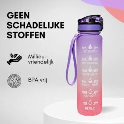 LaCardia Motivatie Waterfles Paars Oranje- 1 Liter Drinkfles - Waterfles Met Tijdmarkering - Paars Oranje -Drinkwater Apparaat Winkel 1200x1200 1404