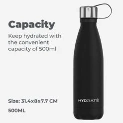 HYDRATE Super Geïsoleerde Drinkfles Roestvrij Staal Thermos 500ml - BPA Vrij, Vacuüm Drinkfles - 24 Uur Koud & 12 Uur Heet Waterfles - Voor Mannen, Vrouwen & Volwassenen -Drinkwater Apparaat Winkel 1200x1200 1461