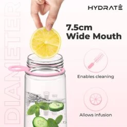 HYDRATE 900ml Drinkfles Met Tijdmarkeringen - Sport Waterfles Met Rietje, BPA-vrije Drinkfles Rietje Van Tritan Ideaal Voor Sportschool, Kantoor, Wandelen, Fitness, Sportfles (Zacht Roze) -Drinkwater Apparaat Winkel 1200x1200 1505