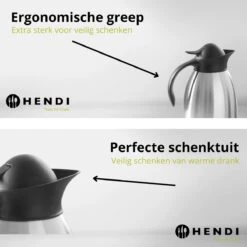 Hendi Thermoskan 2 Liter - Isoleerkan Met Drukknop - Zwart - Ø14,5x(H)26cm -Drinkwater Apparaat Winkel 1200x1200 296