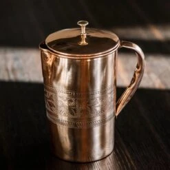 Puur Koperen Kan Bloempatroon - 1,5 Liter -Drinkwater Apparaat Winkel 1200x1200 435