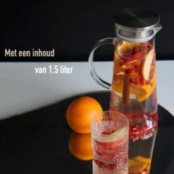 MÊZON® Schenkkan - Glazen Waterkan - Waterkaraf Voor Fruitwater - Multifunctionele Decanteer Karaf - Kan Met Deksel - 1.5L Capaciteit -Drinkwater Apparaat Winkel 1200x1200 445