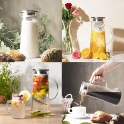 MÊZON® Schenkkan - Glazen Waterkan - Waterkaraf Voor Fruitwater - Multifunctionele Decanteer Karaf - Kan Met Deksel - 1.5L Capaciteit -Drinkwater Apparaat Winkel 1200x1200 446