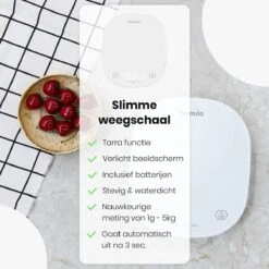 Formilo Digitale Precisie Keukenweegschaal Met App - Weegschaal Keuken Met Tarra Functie - 1gr Tot 5kg - Inclusief Batterijen - Wit 12 Formilo Digitale Precisie Keukenweegschaal Met App - Weegschaal Keuken Met Tarra Functie - 1gr Tot 5kg - Inclusief Batterijen - Wit -Drinkwater Apparaat Winkel 1200x1200 468