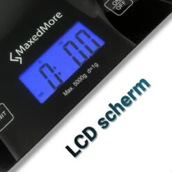 MaxedMore Digitale Keukenweegschaal Met Bluetooth En App - Digitale Precisie Weegschaal Voor Keuken - Tare / Tarra Functie - Weegt Tot 5000 Gram (5kg) - Werkt Op Batterijen - Smart Touch Bediening - Gemaakt Van Gehard Glas Met Antislip -Drinkwater Apparaat Winkel 1200x1200 499