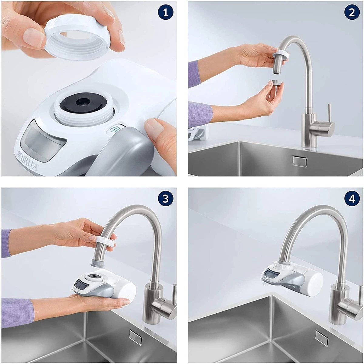 BRITA On Tap Faucet Filtration System - Uitstekend Smakend Gefilterd Water - Inclusief 1 BRITA ON TAP Kraanfilter - 600 Liter Water Gefilterd Per Patroon - Witte Kleur 3 BRITA On Tap Faucet Filtration System - Uitstekend Smakend Gefilterd Water - Inclusief 1 BRITA ON TAP Kraanfilter - 600 Liter Water Gefilterd Per Patroon - Witte Kleur - Afbeelding 3