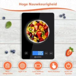 Lekro Digitale Precisie Keukenweegschaal – Weegschaal Keuken - USB Oplaadbaar - 1gr Tot 15kg – Tarra Functie - Zwart 13 Lekro Digitale Precisie Keukenweegschaal – Weegschaal Keuken - USB Oplaadbaar - 1gr Tot 15kg – Tarra Functie - Zwart -Drinkwater Apparaat Winkel 1200x1200 614