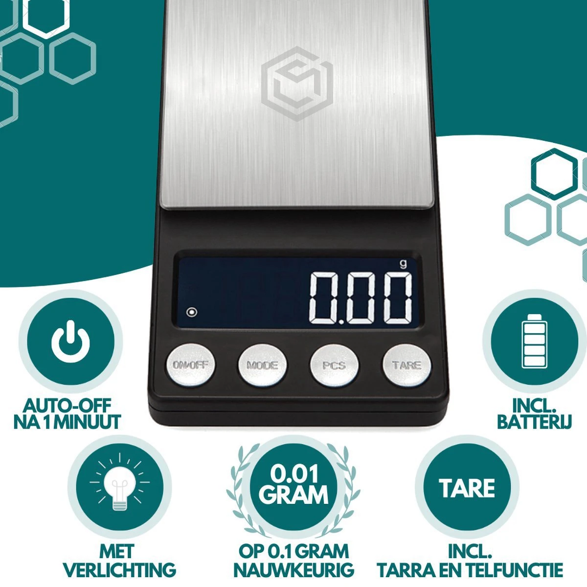 Ease Electronicz Digitale Mini Precisie Keukenweegschaal - 0,01 Tot 200 Gram - 14.2 X 7.5 Cm - Pocket Scale Op Batterij - Weegschaal Keuken 4 Ease Electronicz Digitale Mini Precisie Keukenweegschaal - 0,01 Tot 200 Gram - 14.2 X 7.5 Cm - Pocket Scale Op Batterij - Weegschaal Keuken - Afbeelding 4