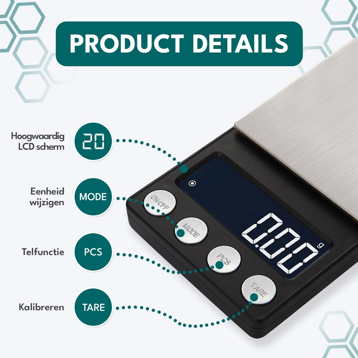 Ease Electronicz Digitale Mini Precisie Keukenweegschaal - 0,01 Tot 200 Gram - 14.2 X 7.5 Cm - Pocket Scale Op Batterij - Weegschaal Keuken 5 Ease Electronicz Digitale Mini Precisie Keukenweegschaal - 0,01 Tot 200 Gram - 14.2 X 7.5 Cm - Pocket Scale Op Batterij - Weegschaal Keuken - Afbeelding 5