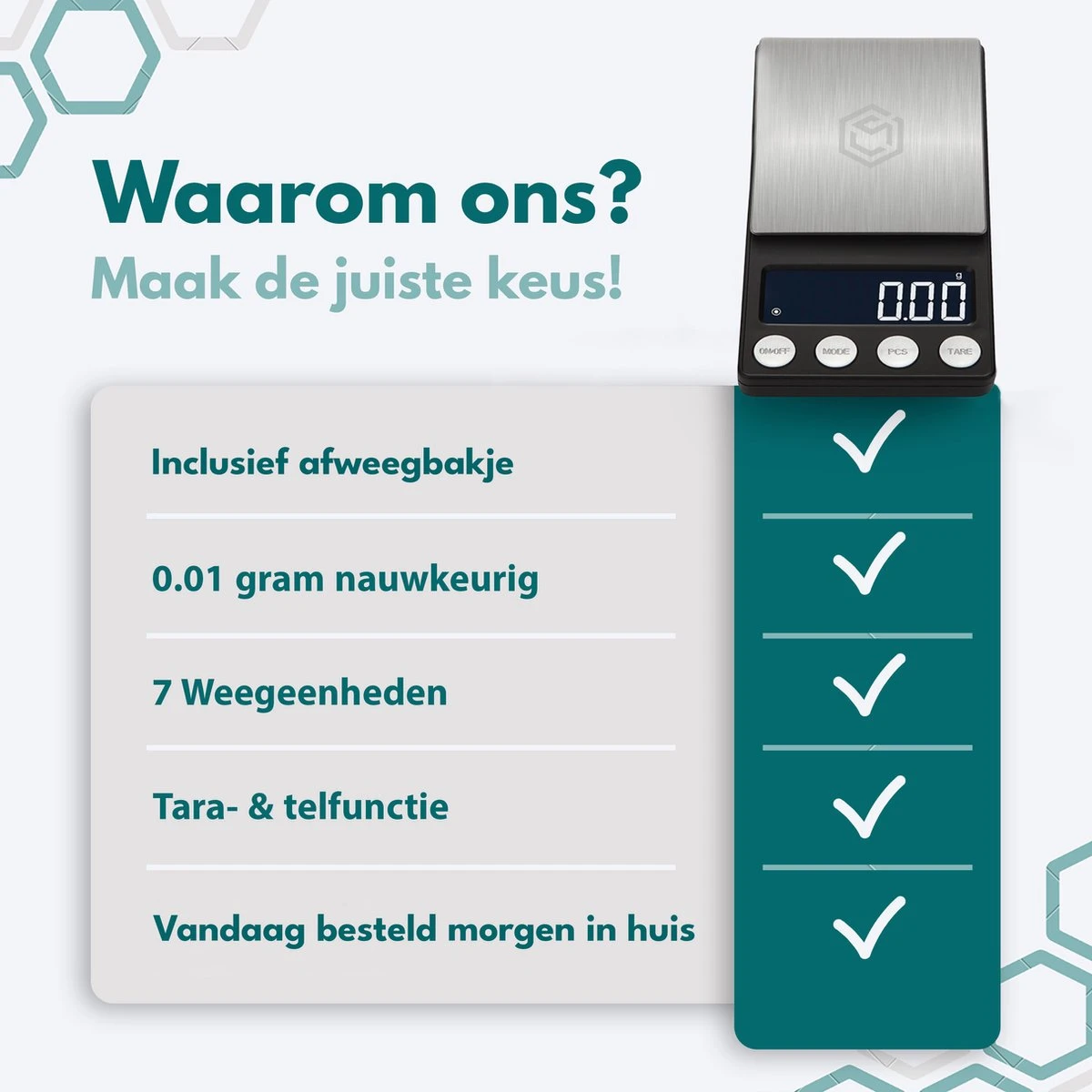 Ease Electronicz Digitale Mini Precisie Keukenweegschaal - 0,01 Tot 200 Gram - 14.2 X 7.5 Cm - Pocket Scale Op Batterij - Weegschaal Keuken 7 Ease Electronicz Digitale Mini Precisie Keukenweegschaal - 0,01 Tot 200 Gram - 14.2 X 7.5 Cm - Pocket Scale Op Batterij - Weegschaal Keuken - Afbeelding 7