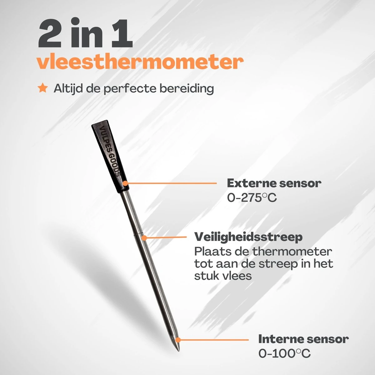 Vulpes Kitchen Vleesthermometer - BBQ - Oplaadbaar - Draadloos - Bluetooth 11 Vulpes Kitchen Vleesthermometer - BBQ - Oplaadbaar - Draadloos - Bluetooth - Afbeelding 11