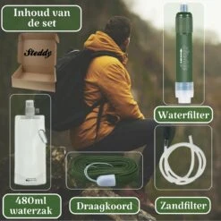 Waterfilter Survival Steddy Pro - Zuiver Gratis Drinkwater - Waterfles Waterzuivering - Waterfilter Kraan - Outdoor - FILTER 4000 LITER! -Drinkwater Apparaat Winkel 1200x1200 72