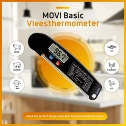 Movi BASIC ® - Vleesthermometer – BBQ Thermometer- Inclusief E-Book – Kernthermometer – Kamado - Barbecue – Suikerthermometer – Digitaal – Keukenthermometer – Kerntemperatuurmeter -Drinkwater Apparaat Winkel 1200x1200 736
