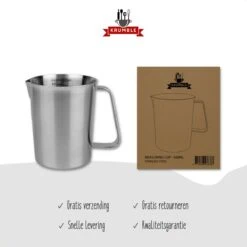 Krumble Maatbeker Met Schenktuit - Maatbekers - Meetbeker Voor Koken En Bakken - Maatkan - Kookgerei - Mengbeker - Blender Beker - RVS - 500 Ml - 9 X 9,5 X 11 Cm (lxbxh) - Zilver -Drinkwater Apparaat Winkel 1200x1200 780