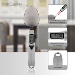 Profi Cook PC-LW 1214 Lepelweegschaal Digitaal Weegbereik (max.): 300 G RVS -Drinkwater Apparaat Winkel 1200x1200 809