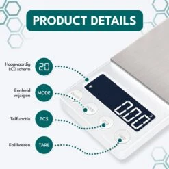 Ease Electronicz Digitale Mini Precisie Keukenweegschaal Wit - 0,01 Tot 200 Gram - 14.2 X 7.5 Cm - Pocket Scale Op Batterij - Weegschaal Keuken 13 Ease Electronicz Digitale Mini Precisie Keukenweegschaal Wit - 0,01 Tot 200 Gram - 14.2 X 7.5 Cm - Pocket Scale Op Batterij - Weegschaal Keuken -Drinkwater Apparaat Winkel 1200x1200 816