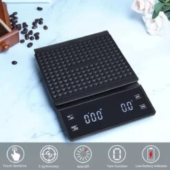 IMTEX - Keukenweegschaal - Koffie Scale - Met Timer - LED Scherm - 3000 Gram - 3 Kilo - Zwart
