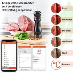 Claire BF-5 BBQ Thermometer - Vleesthermometer - Oventhermometer - Draadloos Met App - Incl. Batterijen En 6 Meetsondes -Drinkwater Apparaat Winkel 1200x1200 828