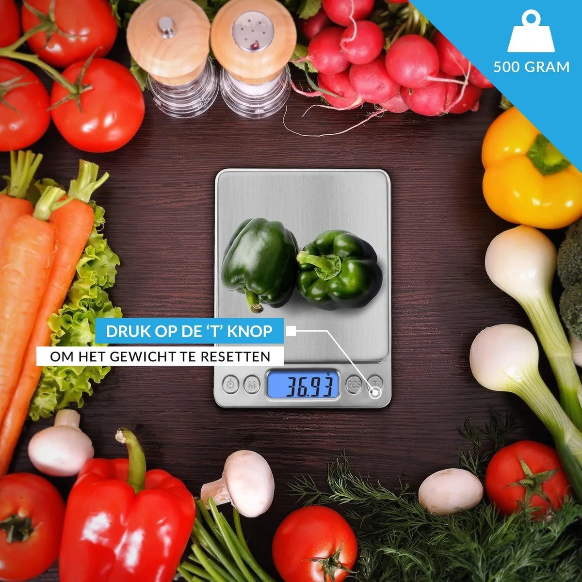 Keukenweegschaal Digitaal Met Kom - Precisie Weegschaal RVS - 500g X 0.01g 4 Keukenweegschaal Digitaal Met Kom - Precisie Weegschaal RVS - 500g X 0.01g - Afbeelding 4