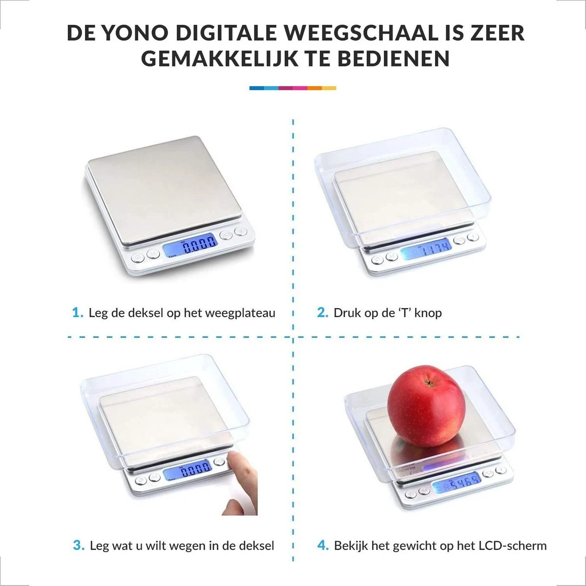 Keukenweegschaal Digitaal Met Kom - Precisie Weegschaal RVS - 500g X 0.01g 6 Keukenweegschaal Digitaal Met Kom - Precisie Weegschaal RVS - 500g X 0.01g - Afbeelding 6