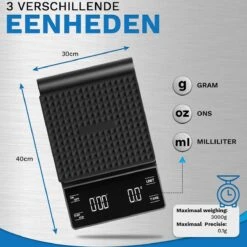 WeighJo Koffie Weegschaal - Digitale Keukenweegschaal - Precisieweegschaal - Barista -Drinkwater Apparaat Winkel 1200x1200 968