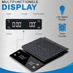 WeighJo Koffie Weegschaal - Digitale Keukenweegschaal - Precisieweegschaal - Barista -Drinkwater Apparaat Winkel 1200x1200 969