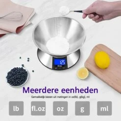 SWILIX ® Precisie Keukenweegschaal - 1gr Tot 5 Kg - Inclusief Mengcom - Met Tarra Functie - Inclusief Batterijen - RVS -Drinkwater Apparaat Winkel 1200x1200 971