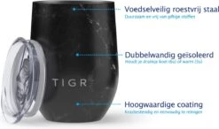 TIGR The Combo - Voordeelset Minimalist Thermosfles En Cup Warmhoudbeker - 500ml - Zwart Marmer -Drinkwater Apparaat Winkel 1200x710 1