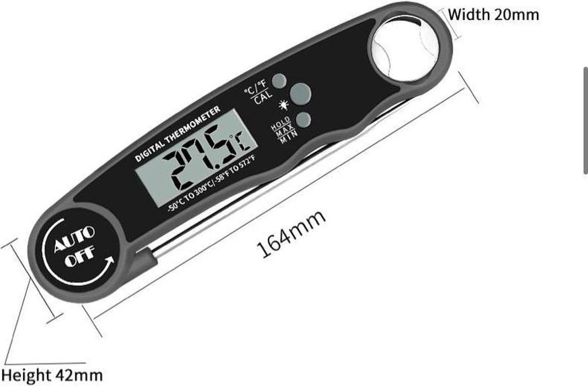 Merkloos PK Goods BBQ Thermometer- BBQ Accesoires -Draadloze Thermometer- Kernthermometer - Waterdicht- Vleesthermometer 10 Merkloos PK Goods BBQ Thermometer- BBQ Accesoires -Draadloze Thermometer- Kernthermometer - Waterdicht- Vleesthermometer - Afbeelding 10