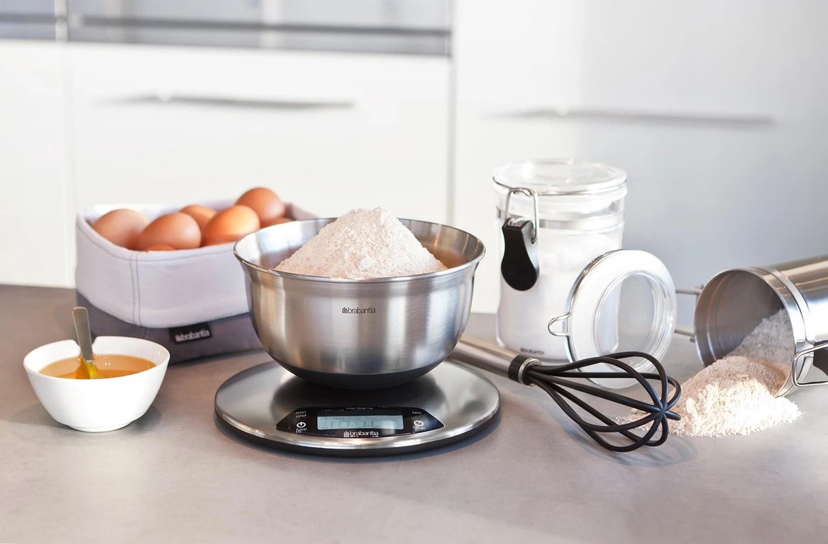 Brabantia Profile Keukenweegschaal - Rond - Met Kookwekker - RVS 4 Brabantia Profile Keukenweegschaal - Rond - Met Kookwekker - RVS - Afbeelding 4