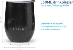TIGR The Combo - Voordeelset Minimalist Thermosfles En Cup Warmhoudbeker - 500ml - Zwart Marmer -Drinkwater Apparaat Winkel 1200x833