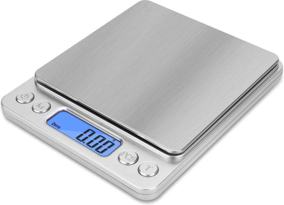 Keukenweegschaal Digitaal Met Kom - Precisie Weegschaal RVS - 500g X 0.01g 1 Keukenweegschaal Digitaal Met Kom - Precisie Weegschaal RVS - 500g X 0.01g