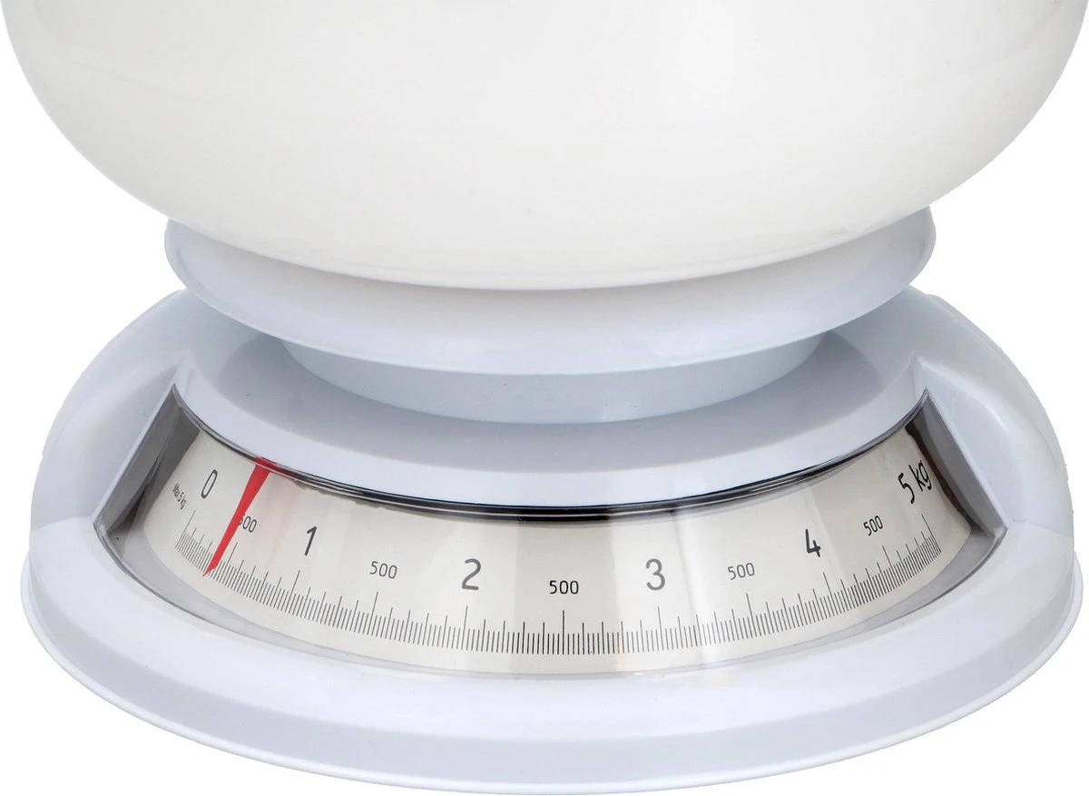 Alpina - Keukenweegschaal - Analoog - 5 KG - Met Kom - Wit 6 Alpina - Keukenweegschaal - Analoog - 5 KG - Met Kom - Wit - Afbeelding 6