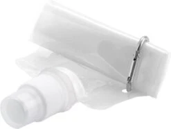 Witte Waterfles / Waterzak - Opvouwbaar - Met Haakje - Karabijnhaak Sleutelhanger - 450ml