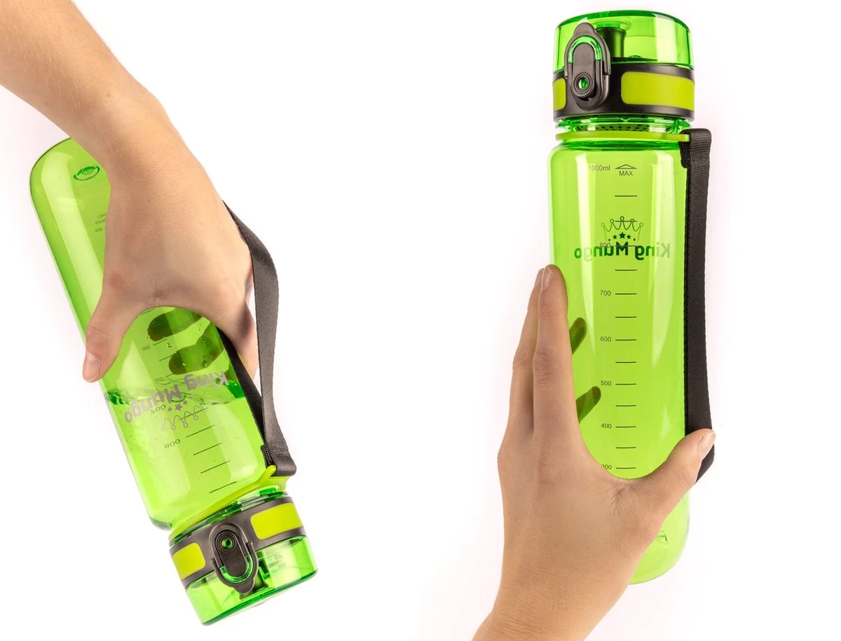 1 Liter Drinkfles - Vaatwasserbestendig - Sport Bidon Drinkbus King Mungo 1000ml Groen 6 1 Liter Drinkfles - Vaatwasserbestendig - Sport Bidon Drinkbus King Mungo 1000ml Groen - Afbeelding 6