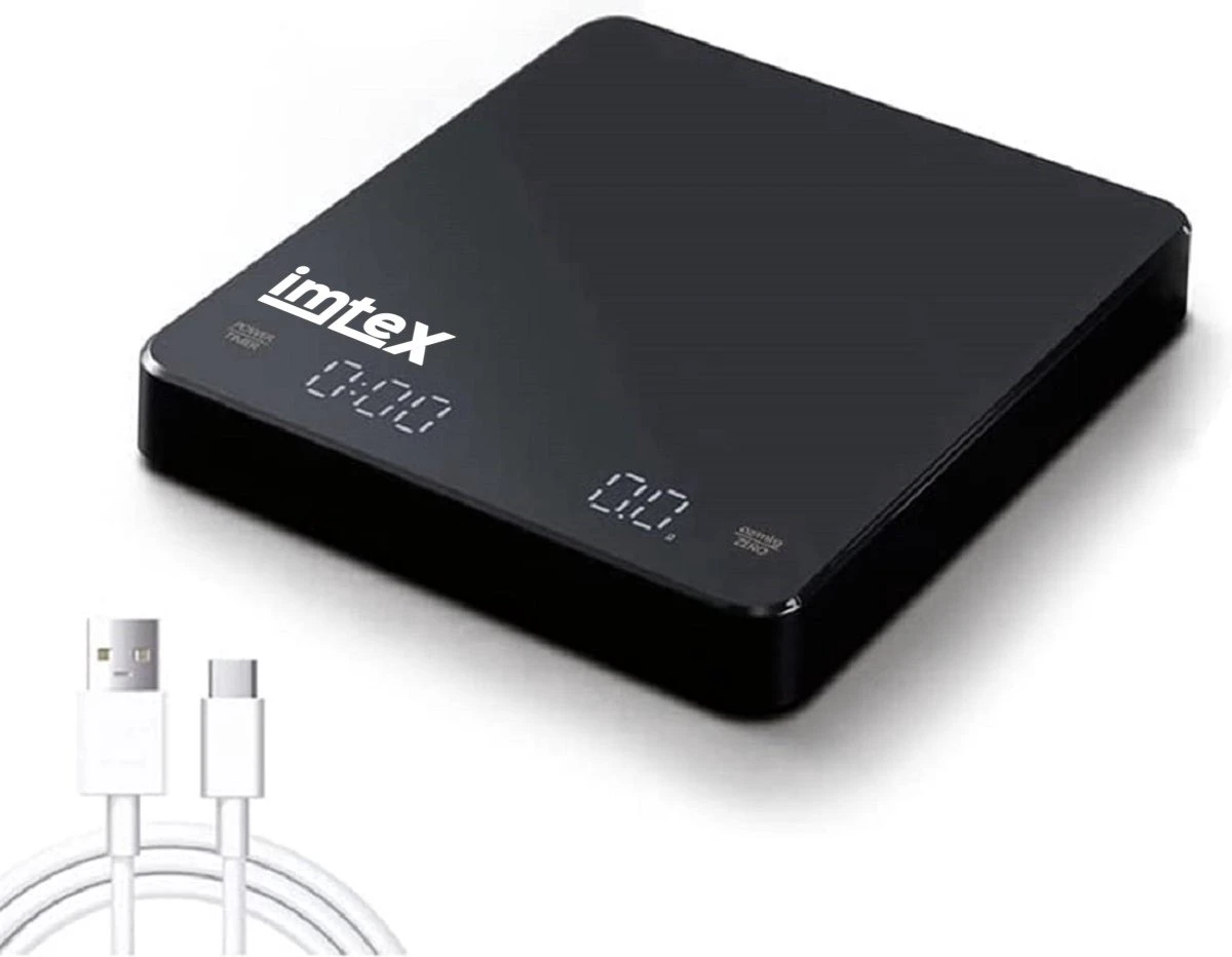 Imtex Koffie Weegschaal - Huishoudelijke Keukenweegschaal - Usb Rechargeable - Led Hidden Screen - Elektronische Weegschaal Met Hoge Temperatuurbestendige Timing - 0.1g Tot 3kg - Zwart 1 Imtex Koffie Weegschaal - Huishoudelijke Keukenweegschaal - Usb Rechargeable - Led Hidden Screen - Elektronische Weegschaal Met Hoge Temperatuurbestendige Timing - 0.1g Tot 3kg - Zwart