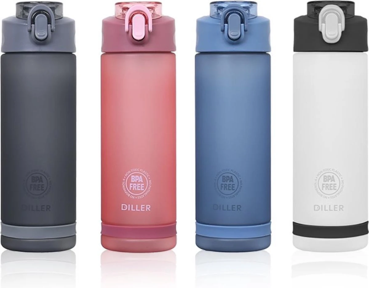 Diller Waterfles Met Rietje - Drinkfles - Handig Sluitsysteem - 750ml - Wit - Tritan & BPA-vrij 3 Diller Waterfles Met Rietje - Drinkfles - Handig Sluitsysteem - 750ml - Wit - Tritan & BPA-vrij - Afbeelding 3