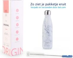 TIGR The Original - Drinkfles - Thermosfles - RVS - 500ml - Marmer - Met Afwasborstel -Drinkwater Apparaat Winkel 1200x969