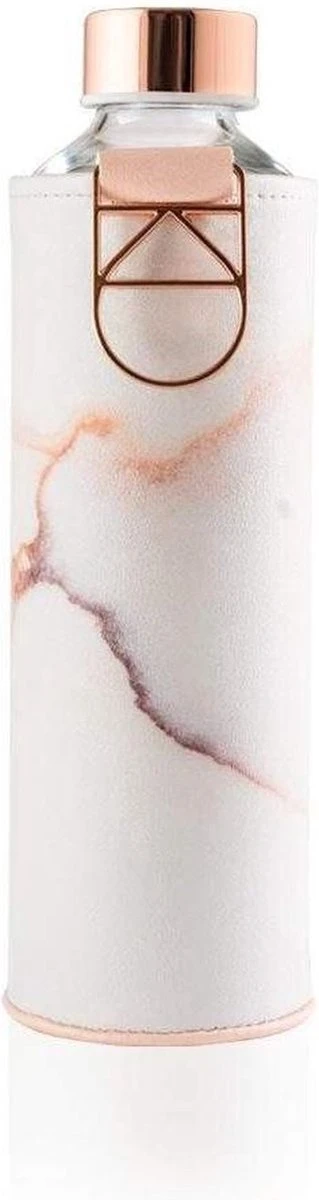 Equa Glazen Waterfles - Lava - 750 Ml - Mismatch Met Hoes - Imitatieleer - BPA Vrij 1 Equa Glazen Waterfles - Lava - 750 Ml - Mismatch Met Hoes - Imitatieleer - BPA Vrij
