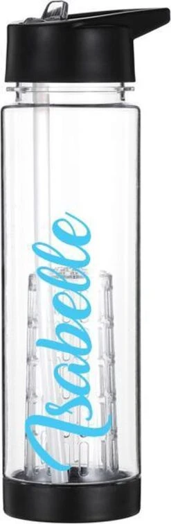 Merkloos Waterfles Zwart Met Naam - Fruit Filter - Waterfles Met Rietje - Drinkbeker Met Fruit Infuser - 700 Ml -Drinkwater Apparaat Winkel 392x1200 7