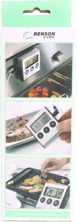 Benson Digitale Keukenthermometer - Vleesthermometer - Incl. Timer, Warmte Alarm En Batterij -Drinkwater Apparaat Winkel 418x1200