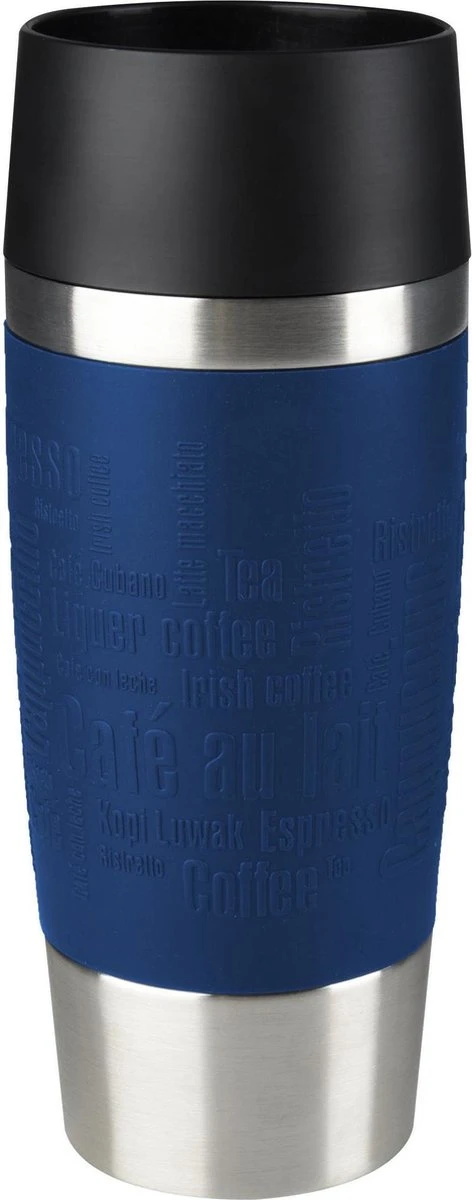 Tefal Travel Mug Thermobeker - 360 Ml - RVS/Donkerblauw 1 Tefal Travel Mug Thermobeker - 360 Ml - RVS/Donkerblauw