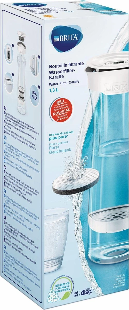 BRITA - Fill&Serve Waterfilterkaraf - 1,3L - Wit Grafiet - Inclusief 1 MicroDisc Waterfilter 16 BRITA - Fill&Serve Waterfilterkaraf - 1,3L - Wit Grafiet - Inclusief 1 MicroDisc Waterfilter - Afbeelding 16
